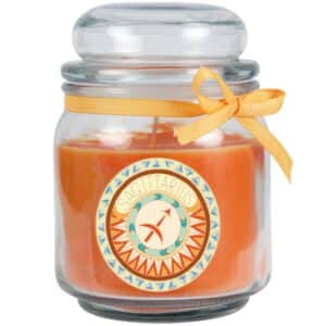 HS Candle Duftkerze & Glas Sternzeichen Honigmelone 70 Stunden Schütze