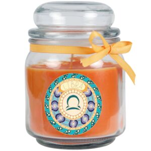 HS Candle Duftkerze & Glas Sternzeichen Honigmelone 70 Stunden Waage