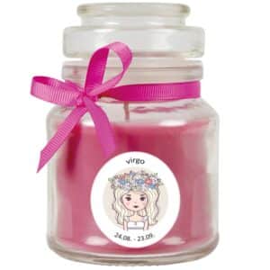 HS Candle Duftkerze & Glas Sternzeichen Lavendel 30 Stunden Jungfrau