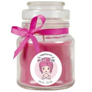 HS Candle Duftkerze & Glas Sternzeichen Lavendel 30 Stunden Schütze