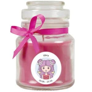 HS Candle Duftkerze & Glas Sternzeichen Lavendel 30 Stunden Waage
