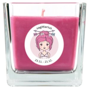 HS Candle Duftkerze & Glas Sternzeichen Lavendel 50 Stunden Schütze