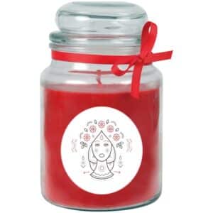 HS Candle Duftkerze & Glas Sternzeichen Rose 110 Stunden Jungfrau