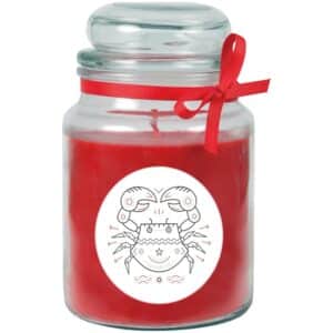 HS Candle Duftkerze & Glas Sternzeichen Rose 110 Stunden Krebs