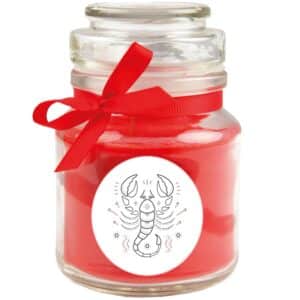 HS Candle Duftkerze & Glas Sternzeichen Rose 30 Stunden Skorpion
