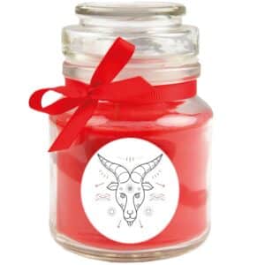 HS Candle Duftkerze & Glas Sternzeichen Rose 30 Stunden Steinbock