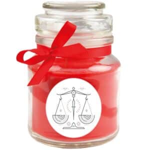 HS Candle Duftkerze & Glas Sternzeichen Rose 30 Stunden Waage