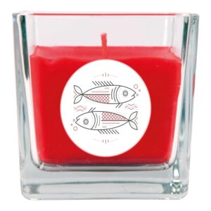 HS Candle Duftkerze & Glas Sternzeichen Rose 50 Stunden Fische
