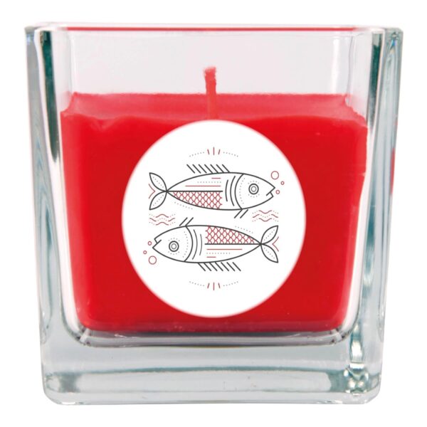 HS Candle Duftkerze & Glas Sternzeichen Rose 50 Stunden Fische