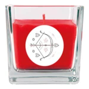 HS Candle Duftkerze & Glas Sternzeichen Rose 50 Stunden Schütze