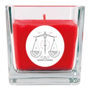 HS Candle Duftkerze & Glas Sternzeichen Rose 50 Stunden Waage
