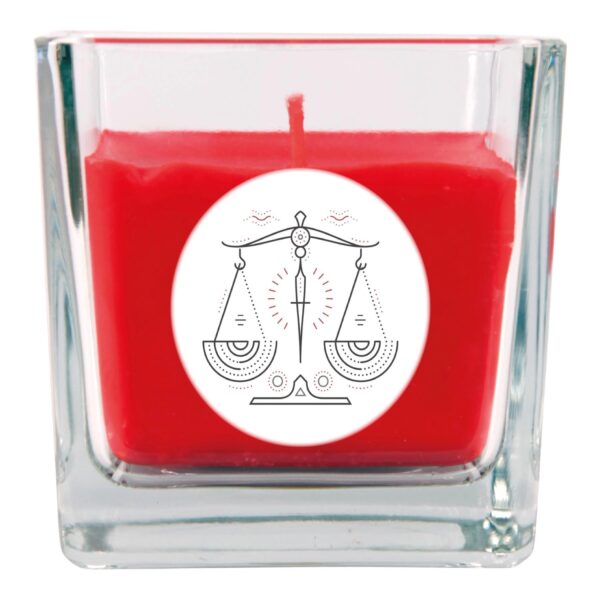 HS Candle Duftkerze & Glas Sternzeichen Rose 50 Stunden Waage