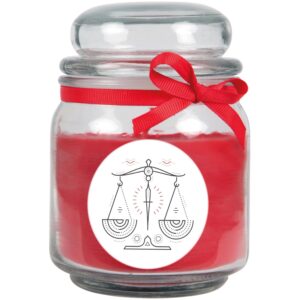 HS Candle Duftkerze & Glas Sternzeichen Rose 70 Stunden Waage
