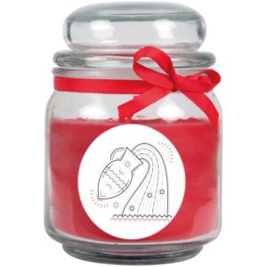 HS Candle Duftkerze & Glas Sternzeichen Rose 70 Stunden Wassermann