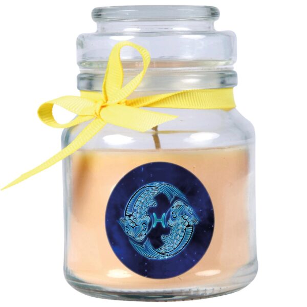 HS Candle Duftkerze & Glas Sternzeichen Vanille 30 Stunden Fische