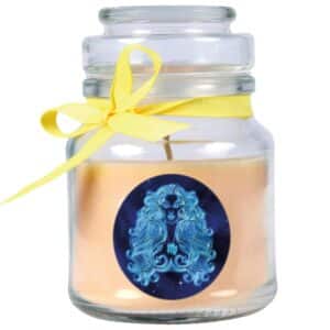 HS Candle Duftkerze & Glas Sternzeichen Vanille 30 Stunden Jungfrau