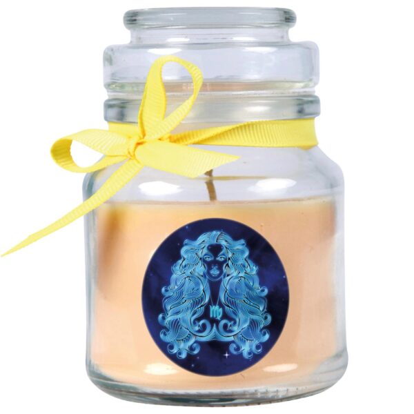 HS Candle Duftkerze & Glas Sternzeichen Vanille 30 Stunden Jungfrau
