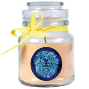 HS Candle Duftkerze & Glas Sternzeichen Vanille 30 Stunden Löwe
