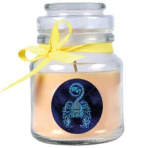 HS Candle Duftkerze & Glas Sternzeichen Vanille 30 Stunden Skorpion