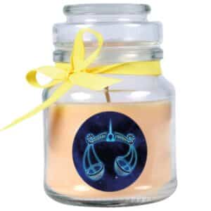HS Candle Duftkerze & Glas Sternzeichen Vanille 30 Stunden Waage