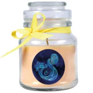 HS Candle Duftkerze & Glas Sternzeichen Vanille 30 Stunden Wassermann
