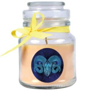 HS Candle Duftkerze & Glas Sternzeichen Vanille 30 Stunden Widder