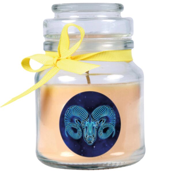 HS Candle Duftkerze & Glas Sternzeichen Vanille 30 Stunden Widder