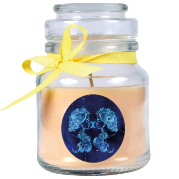 HS Candle Duftkerze & Glas Sternzeichen Vanille 30 Stunden Zwillinge