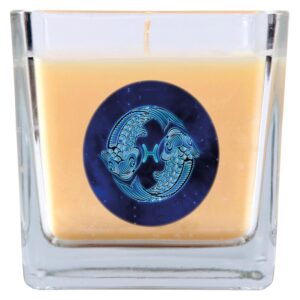 HS Candle Duftkerze & Glas Sternzeichen Vanille 50 Stunden Fische