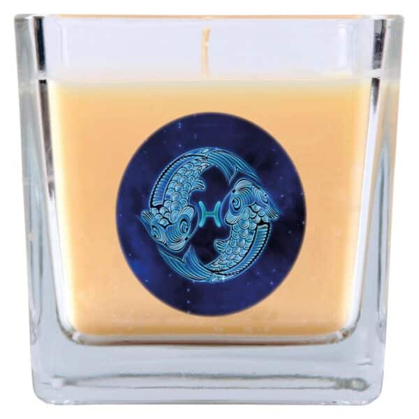HS Candle Duftkerze & Glas Sternzeichen Vanille 50 Stunden Fische
