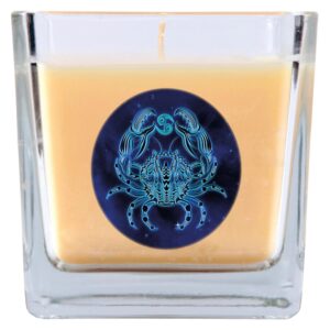 HS Candle Duftkerze & Glas Sternzeichen Vanille 50 Stunden Krebs