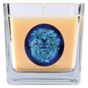 HS Candle Duftkerze & Glas Sternzeichen Vanille 50 Stunden Löwe