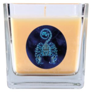 HS Candle Duftkerze & Glas Sternzeichen Vanille 50 Stunden Skorpion