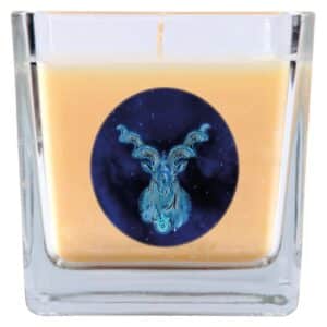 HS Candle Duftkerze & Glas Sternzeichen Vanille 50 Stunden Steinbock