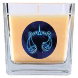 HS Candle Duftkerze & Glas Sternzeichen Vanille 50 Stunden Waage