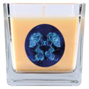HS Candle Duftkerze & Glas Sternzeichen Vanille 50 Stunden Zwillinge