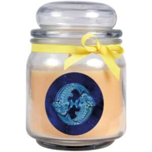 HS Candle Duftkerze & Glas Sternzeichen Vanille 70 Stunden Fische