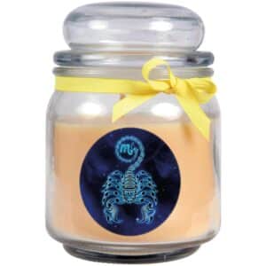HS Candle Duftkerze & Glas Sternzeichen Vanille 70 Stunden Skorpion