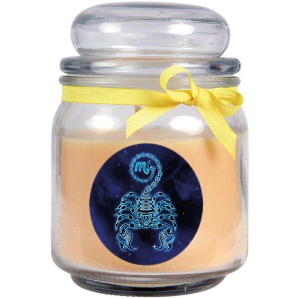 HS Candle Duftkerze & Glas Sternzeichen Vanille 70 Stunden Skorpion