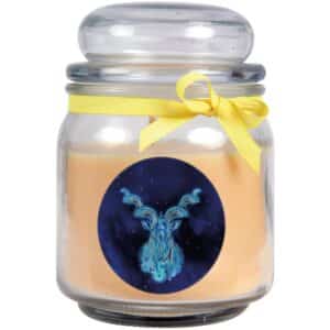 HS Candle Duftkerze & Glas Sternzeichen Vanille 70 Stunden Steinbock