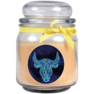 HS Candle Duftkerze & Glas Sternzeichen Vanille 70 Stunden Stier