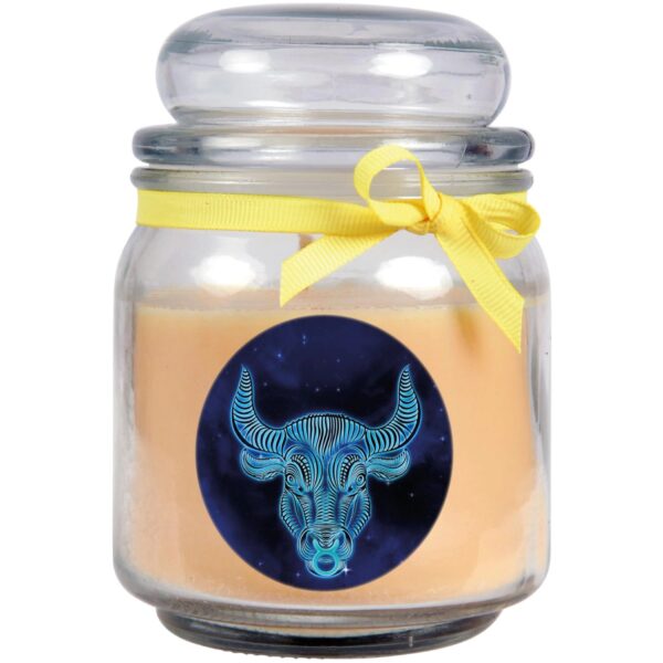 HS Candle Duftkerze & Glas Sternzeichen Vanille 70 Stunden Stier
