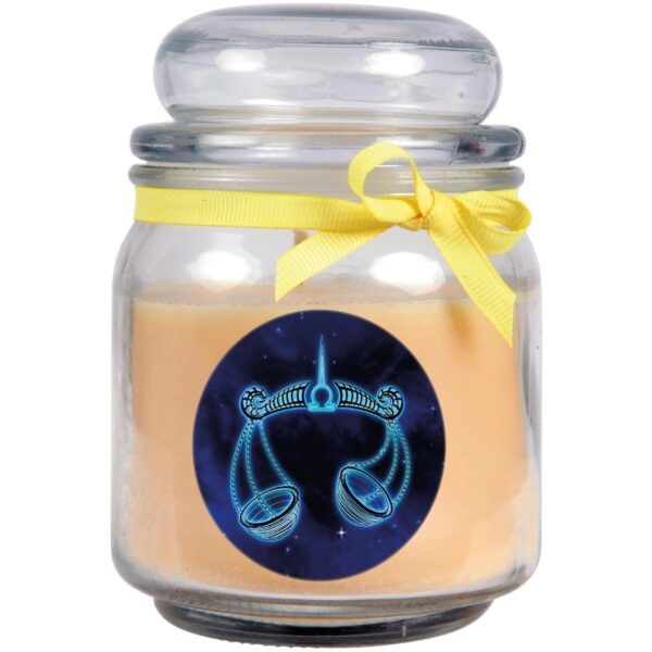 HS Candle Duftkerze & Glas Sternzeichen Vanille 70 Stunden Waage