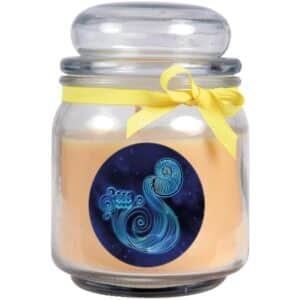 HS Candle Duftkerze & Glas Sternzeichen Vanille 70 Stunden Wassermann