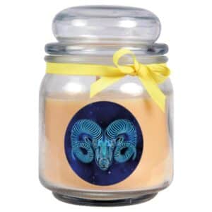 HS Candle Duftkerze & Glas Sternzeichen Vanille 70 Stunden Widder