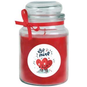 HS Candle Duftkerze & Glas Valentinstag Bonbon 110h Be Mine