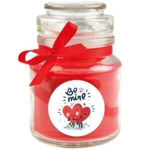HS Candle Duftkerze & Glas Valentinstag Bonbon 30h Be Mine