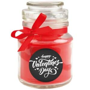 HS Candle Duftkerze & Glas Valentinstag Bonbon 30h Valentine's Day