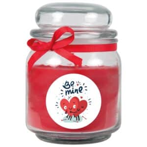 HS Candle Duftkerze & Glas Valentinstag Bonbon 70h Be Mine