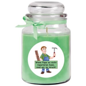 HS Candle Duftkerze & Glas Vatertag Grün Kokos